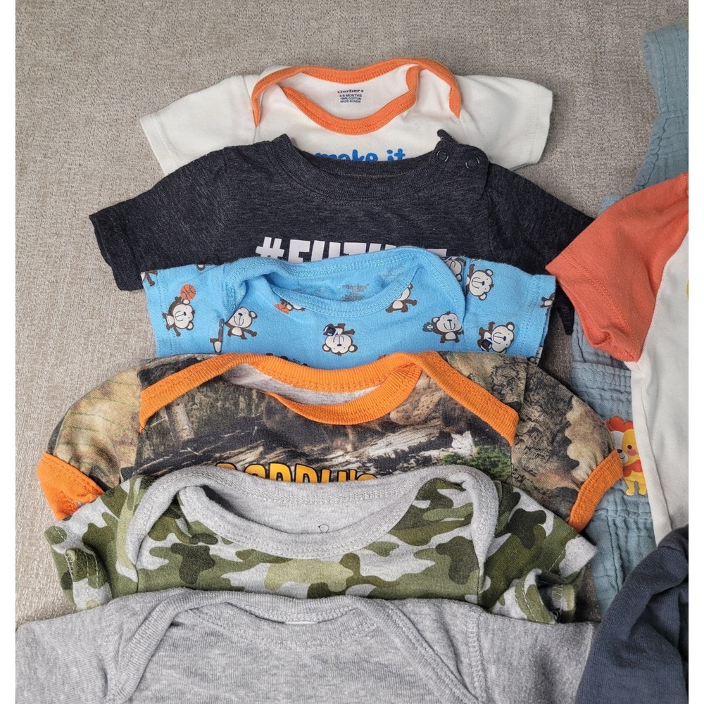 Lot of 21 Baby Boy 3 to 6 Month Clothing Lot Carter Garanimals Shorts Bodysuits - Picture 5 of 9